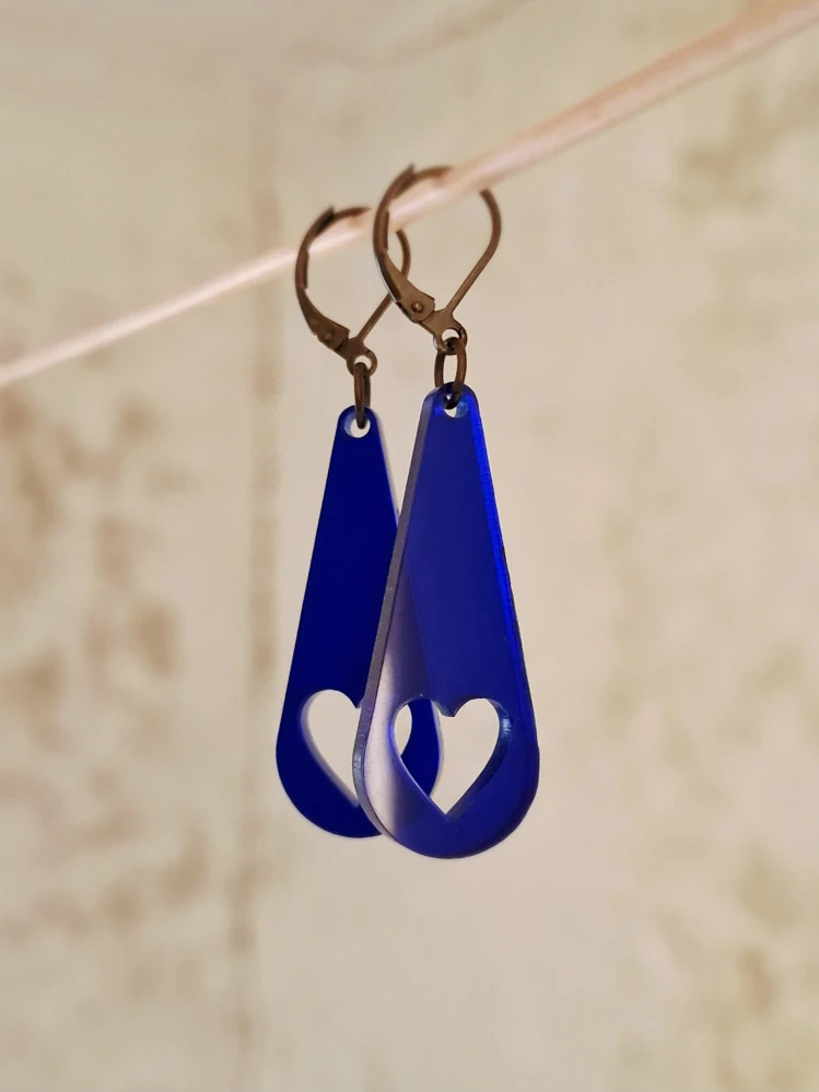 Slzy se srdíčkem, lehké visací náušnice