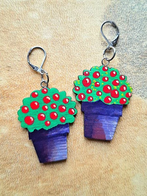 Náušnice Kytka v květináči