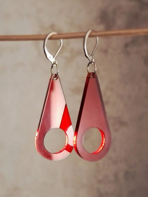 Slzy, průsvitné visací náušnice