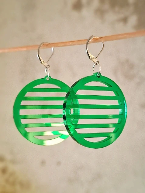 Pruhované kruhy, visací náušnice