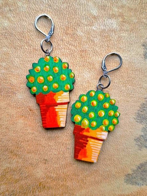 Náušnice Kytka v květináči