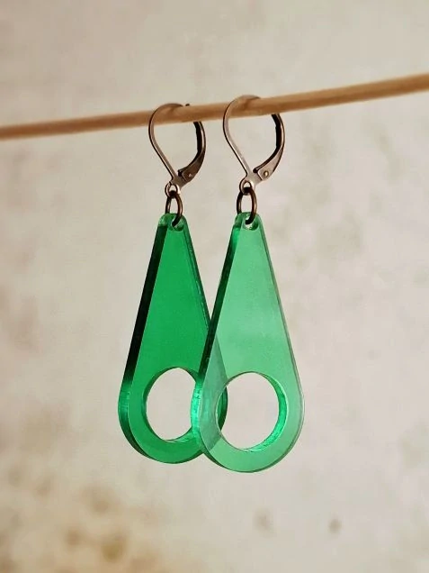 Slzy, průsvitné visací náušnice