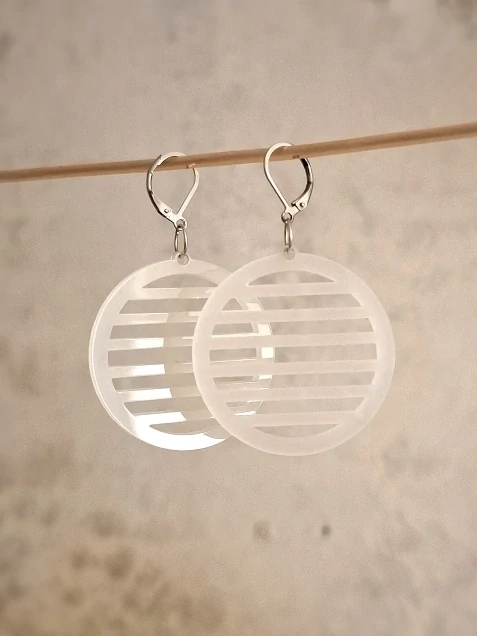 Pruhované kruhy, visací náušnice