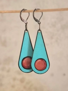 Náušnice tyrkysové slzy s aplikací