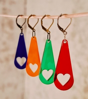 Slzy se srdíčkem, lehké visací náušnice