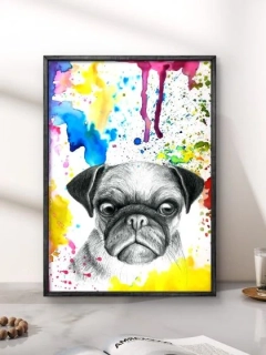 Mops - tištěný obrázek