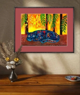 Modrá kočka, originál obrazu