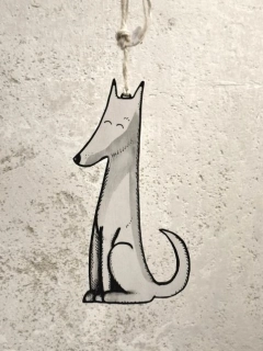 Pejsek sedící- závěsná dekorace